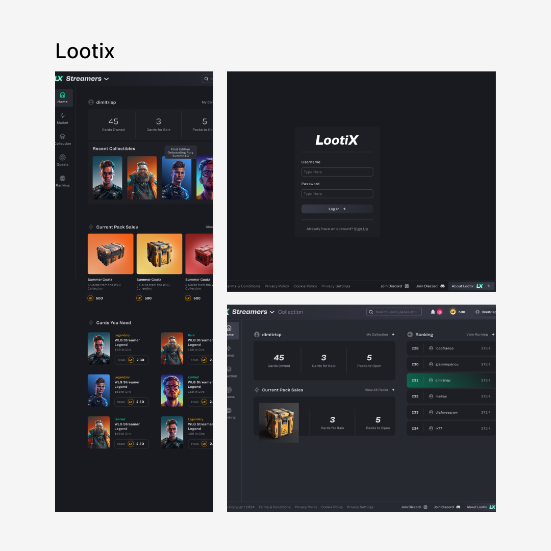 Lootix Trading Interface