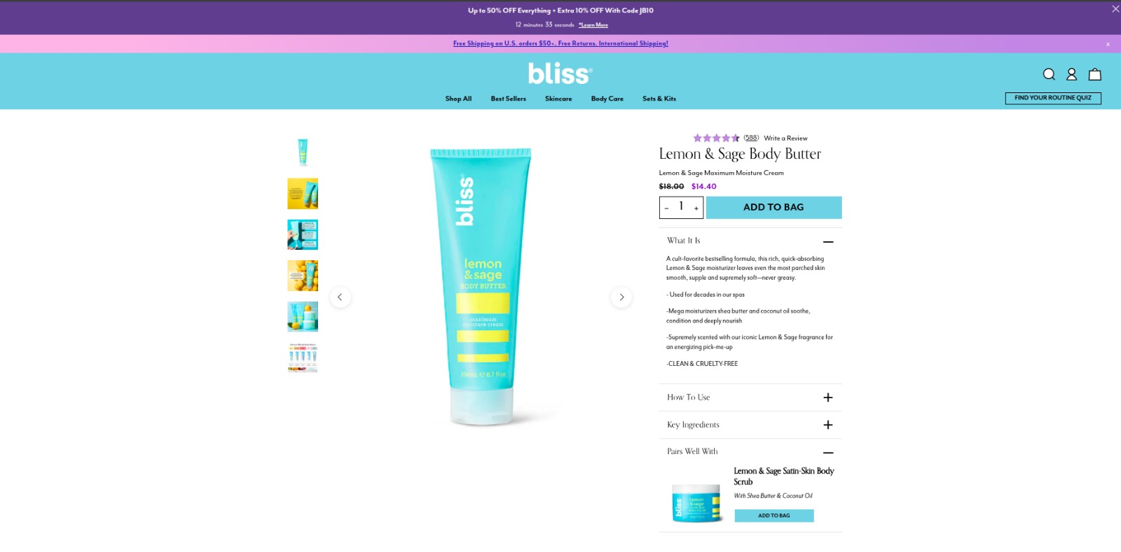 Bliss World Product Page