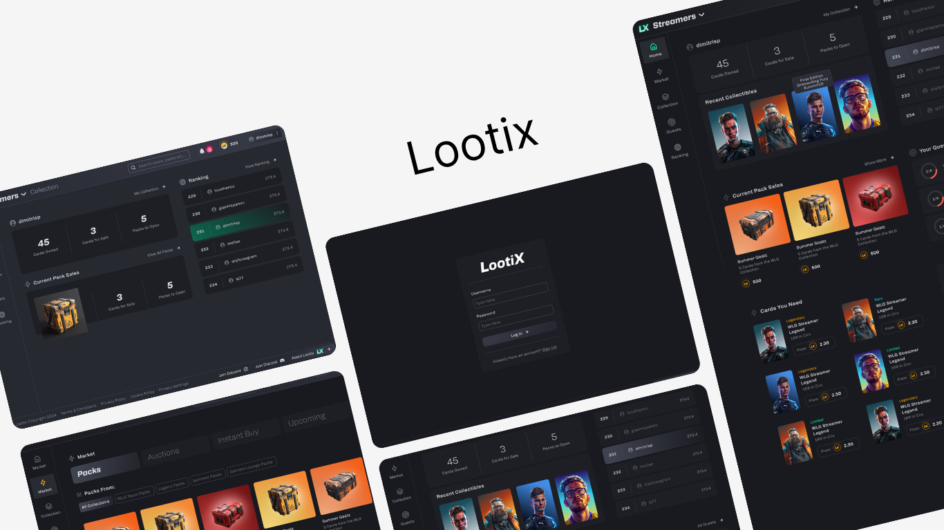 Lootix Creator Card Trading Platform